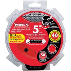 Diablo Ceramic Blend Hook & Lock Sanding Discs 40 Grit 5” 50pk
