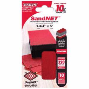 Diablo SandNet Reusable Sanding Sheets 320 Grit 2-3/4”x5” 10pk