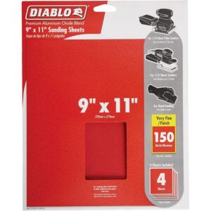 Diablo Very Fine Sanding Sheets 150 Grit 9”x11” 4pk