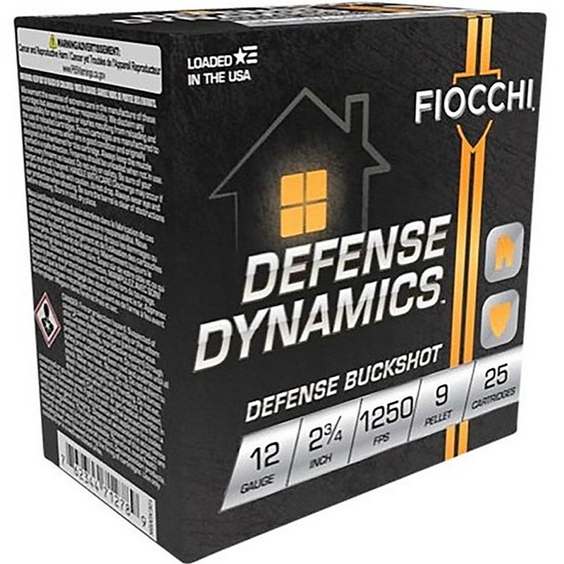 Fiocchi Defense Dynamics Buckshot Ammo 12GA 2.75” 9 Pellet 25 ct