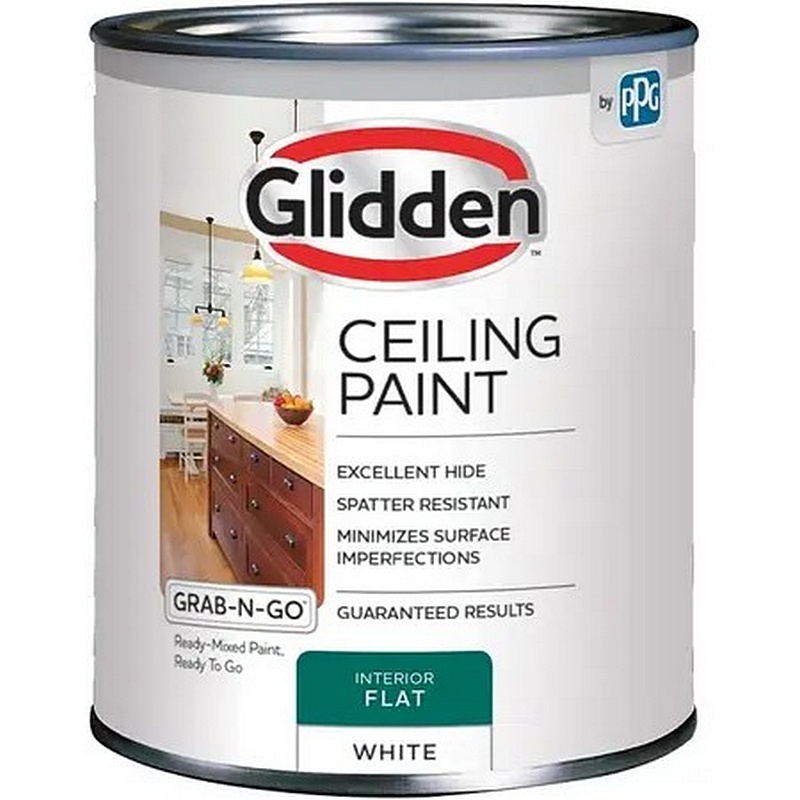 Glidden Grab-N-Go Flat White Ceiling Paint 1 qt