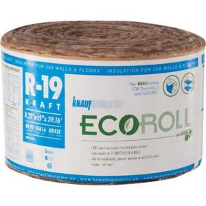 Knauf R-19 Faced Fiberglass Insulation Roll 15”x39’