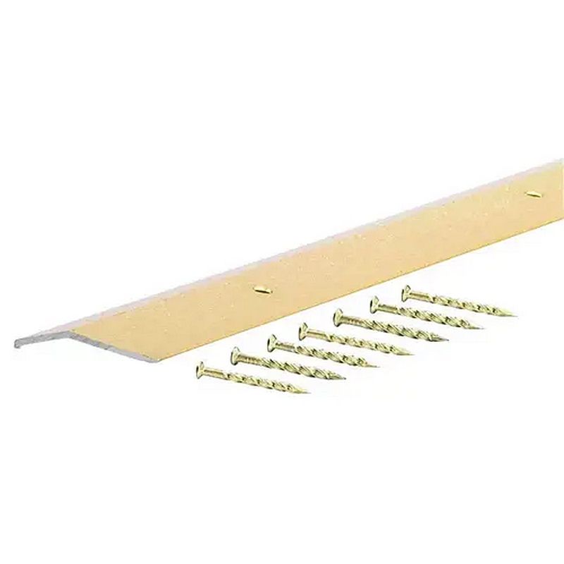 M-D Satin Brass Fluted Aluminum Carpet Trim Bar 1-3-8x6