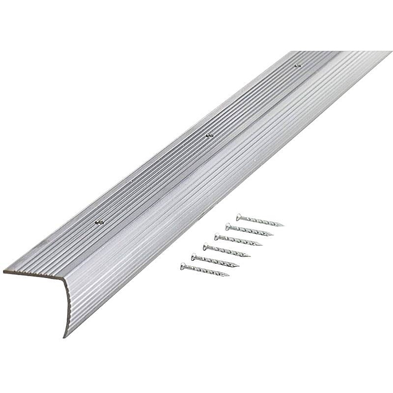 M-D Satin Silver Aluminum Stairnose Edging 1-1/8”x3’