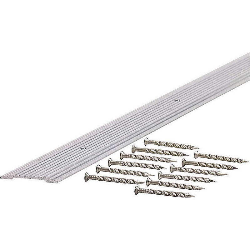 M-D Silver Fluted Aluminum Flooring Seam Binder 1-1-4x36