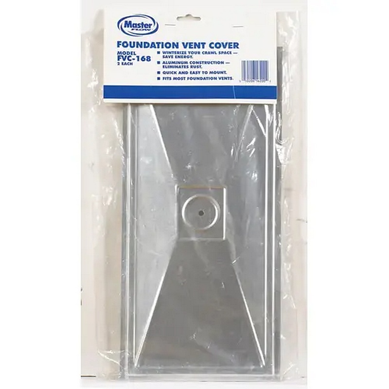 Master Flow Aluminum Foundation Vent Cover 16x8 2pk