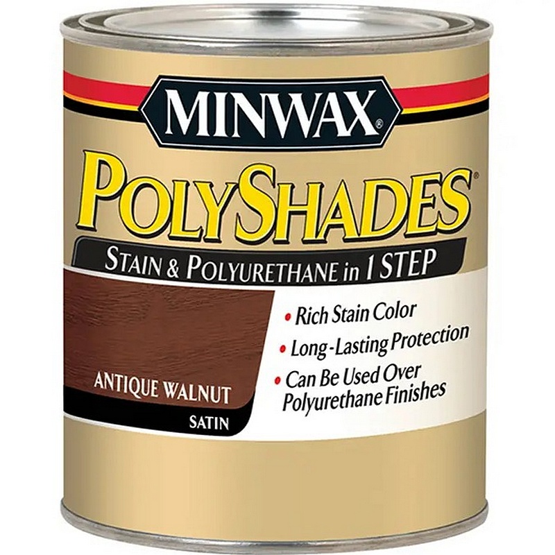 Minwax PolyShades Satin Antique Walnut Wood Stain 1 qt
