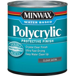 Minwax Polycrylic Satin Clear Acrylic & Urethane Blend Topcoat 1 qt