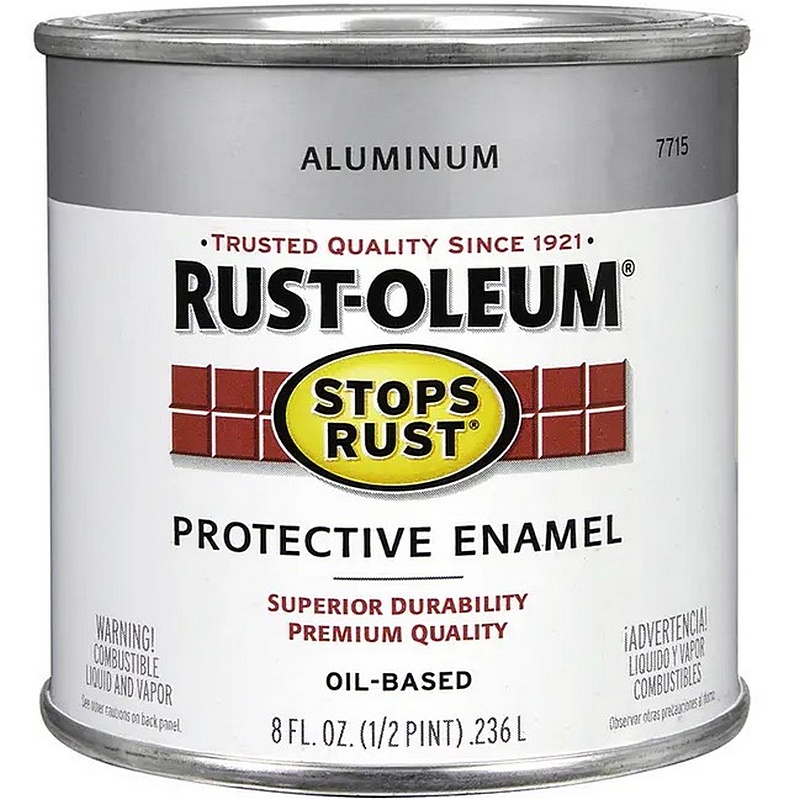 Rust-Oleum Stops Rust Oil-Based Aluminum Enamel Paint 8 oz