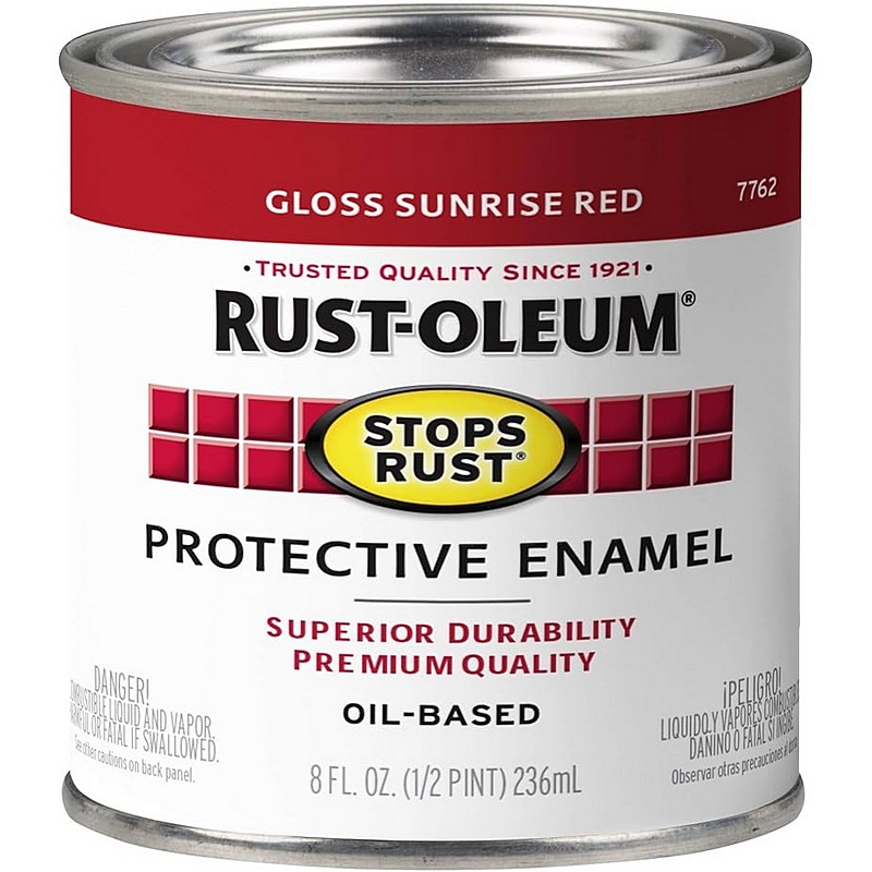 Rust-Oleum Stops Rust Oil-Based Gloss Finish Sunrise Red Paint 1/2pt