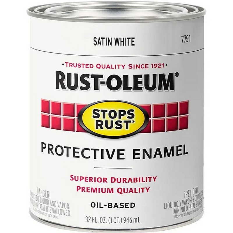 Rust-Oleum Stops Rust Satin White Outdoor Paint 1qt