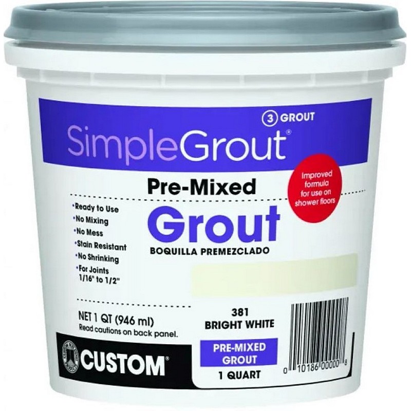 SimpleGrout Bright White Pre Mixed Grout 1 qt