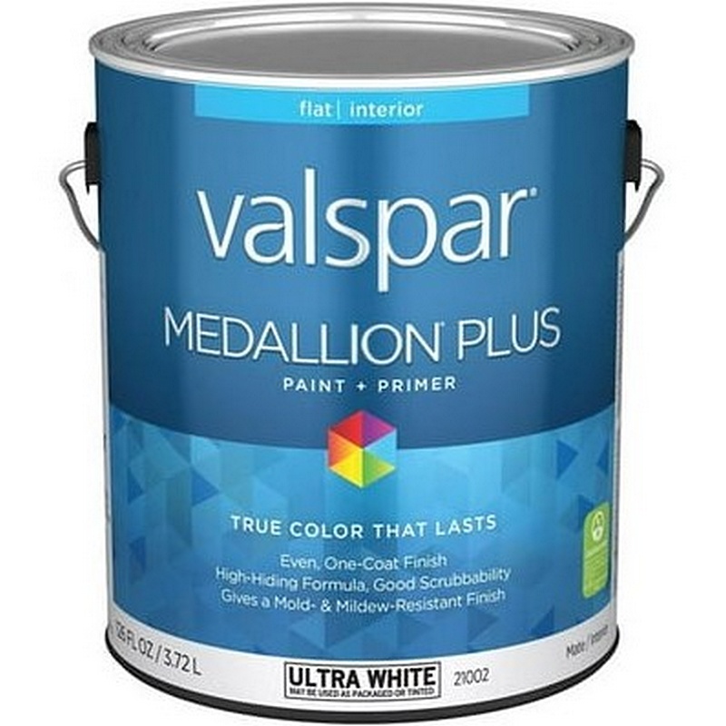 Valspar Medallion Plus Premium Flat Interior Ultra White Base Paint & Primer 1 gal