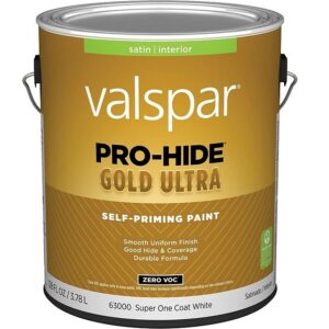 Valspar Pro-Hide Gold Ultra Satin Super One-Coat White Interior Wall Paint 1 gal