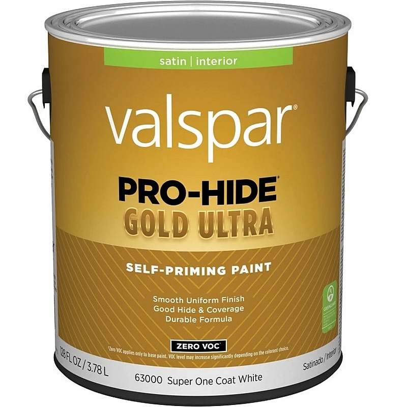 Valspar Pro-Hide Gold Ultra Satin Super One-Coat White Interior Wall Paint 1 gal