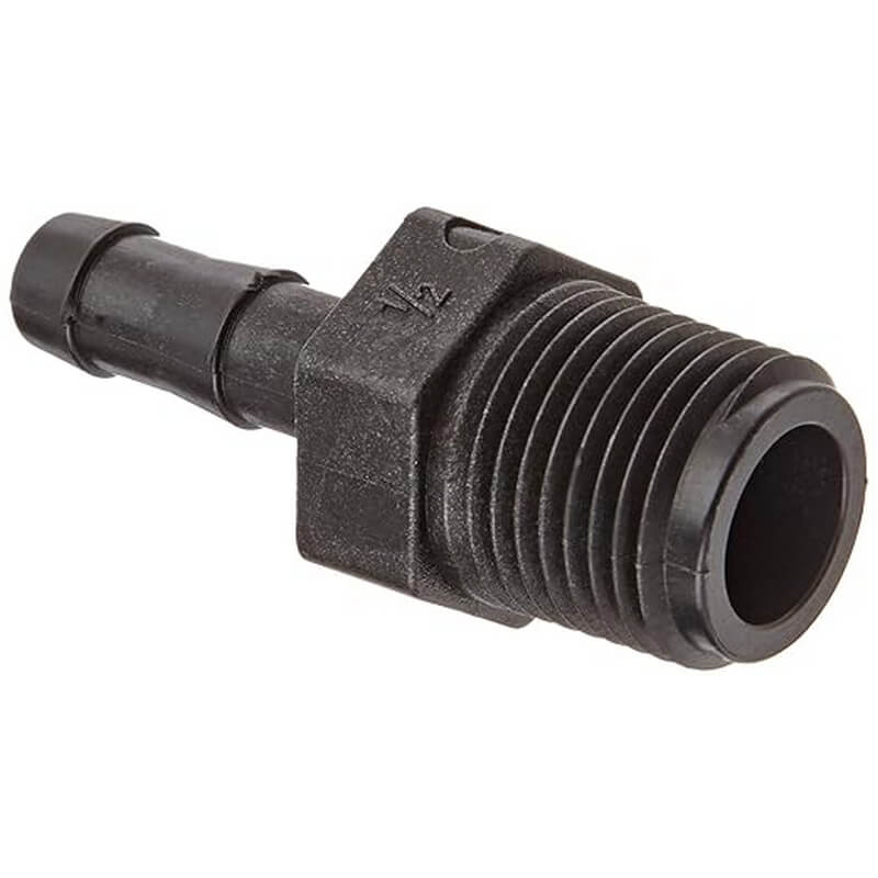 Banjo Straight Nose Hose Barb Adapter 3/8”x1/2” MPT