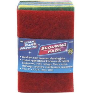 Clean Team Solutions Scouring Pads 15 pk