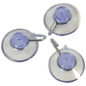 Crawford Medium Plastic Suction Cup Hooks 1-5_8” 3 pk