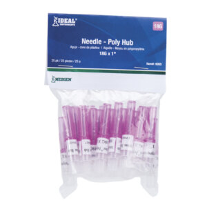 Ideal Poly Hub Disposable Needles 18ga 1” 25 pk
