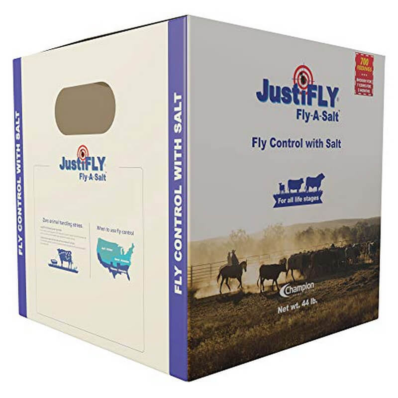 JustiFLY Fly-A-Salt Fly Cattle Fly Control Block with Salt 44 lb