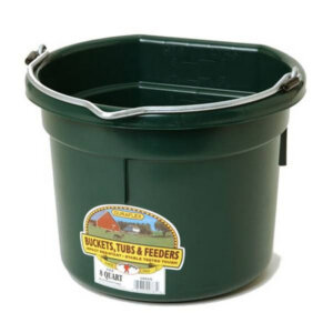 Little Giant DuraFlex Flat Back Green Plastic Bucket 8 qt