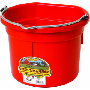 Little Giant DuraFlex Flat Back Red Plastic Bucket 8 qt