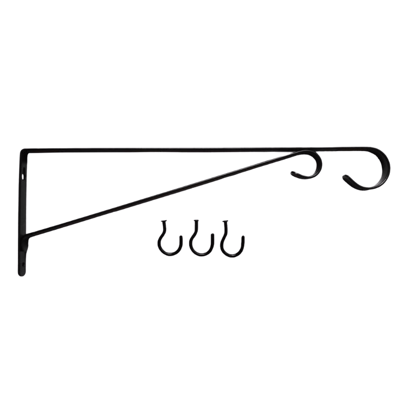 Living Accents Black Steel Straight Loop Plant Hanger 15”