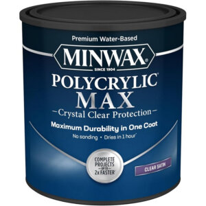 Minwax Polycrylic Max Clear Satin Water-Based Acrylic Interior Wood Sealer 1 qt