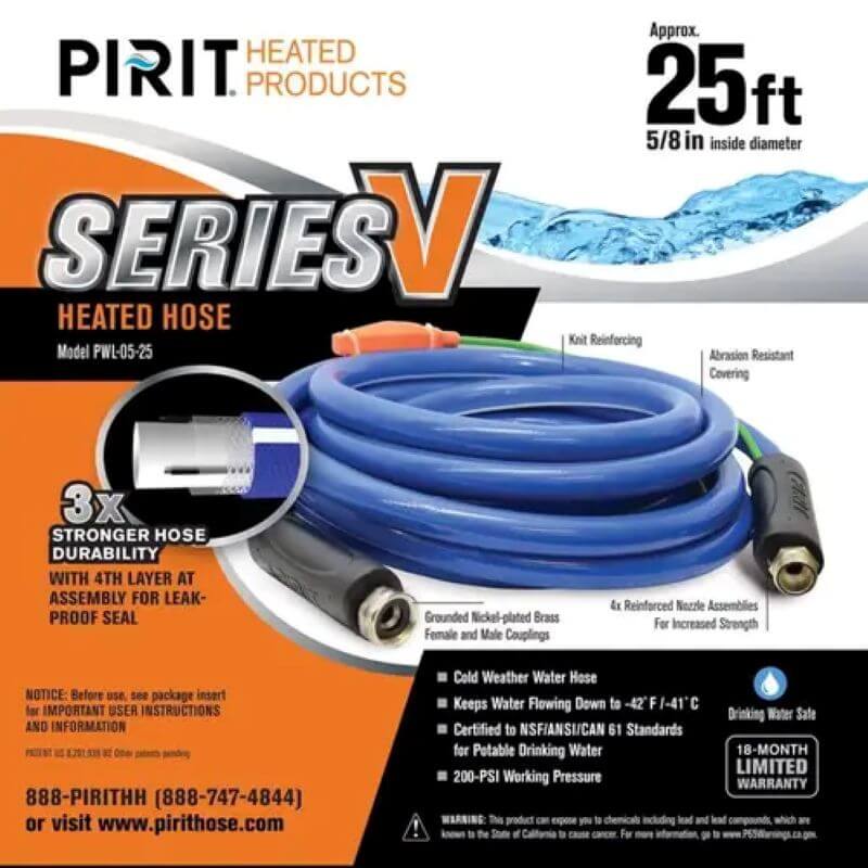 Pirit Series V Heated Garden Hose 25′