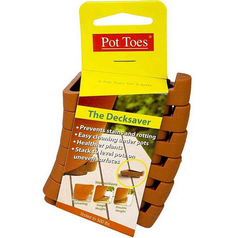 Pot Toes Terra Cotta Plastic Planter Feet 3” 6 pk