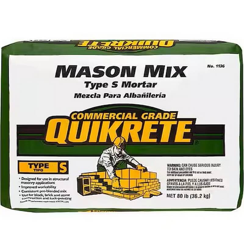 Quikrete Mason Mix Type S Pre-Blended High Strength Mortar 80 lb