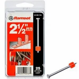 Ramset Powder Fastener Plated Drive Pin .300”x2-1/2″ 25 pk
