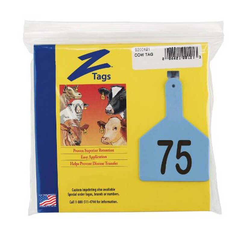 Z-Tag Blue Cow Tags 51-75