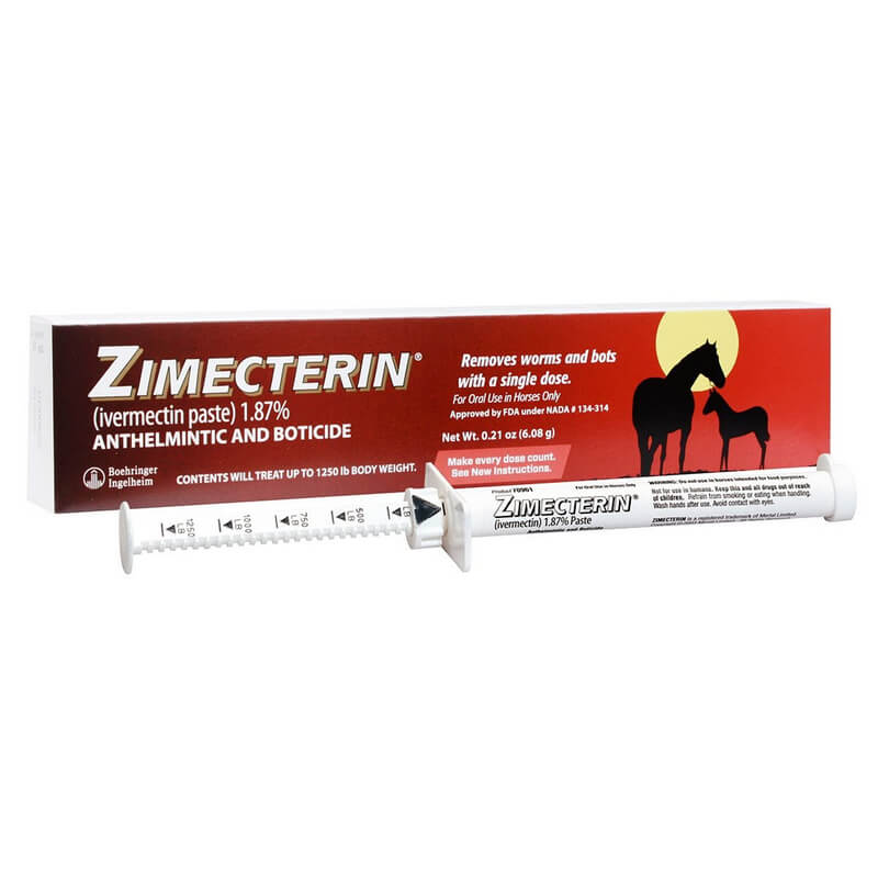 Zimecterin 1.87% Ivermectin Horse Dewormer Paste 6.08 gm
