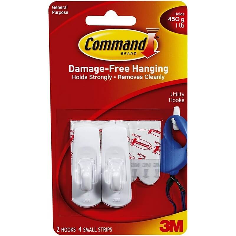 3M Command Small White Utility Hooks 2 pk