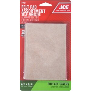 Ace Brown Felt Rectangle Self-Adhesive Blankets 4-1/4”x6” 2 pk