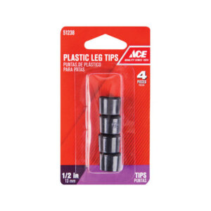 Ace Round Black Rubber Leg Tip 1/2” 4 pk