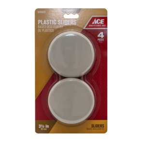 Ace Round Brown Plastic Self-Adhesive Slide Glides 3-1/2” 4 pk