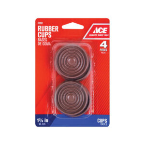 Ace Round Brown Rubber Caster Cups 1-3/4” 4 pk