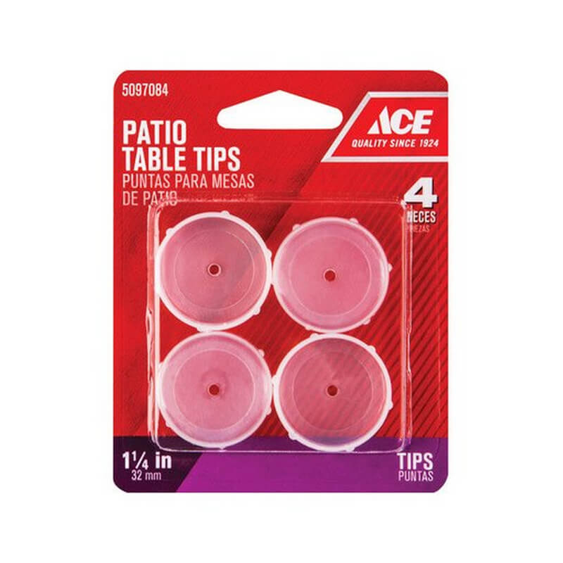 Ace Round Clear Patio Table Tips 1-1/4” 4 pk