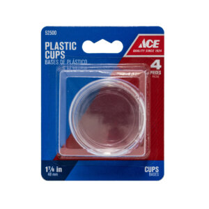 Ace Round Clear Plastic Caster Cups 1-7/8” 4 pk