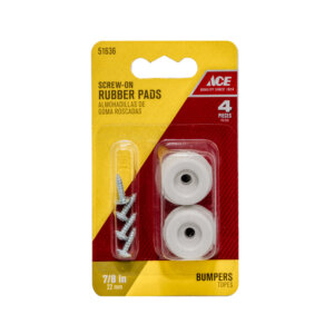Ace Round Off-White Rubber Screw On Bumper Pads 7/8” 4 pk