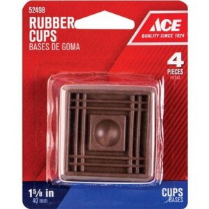 Ace Square Brown Rubber Caster Cups 1-5/8” 4 pk