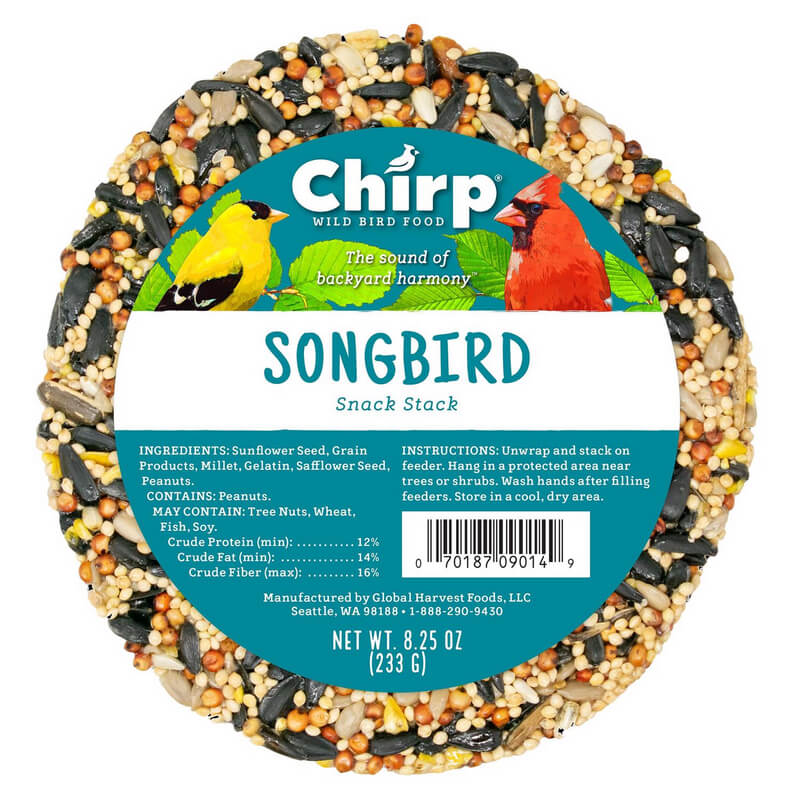 Chirp Songbird Sunflower Seeds Wild Bird Food Snack Stack 8.25 oz