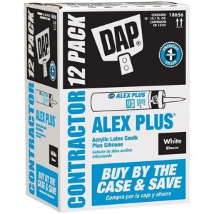 DAP Alex Plus White Siliconized Acrylic Latex Caulk 10.1 oz 12 pk