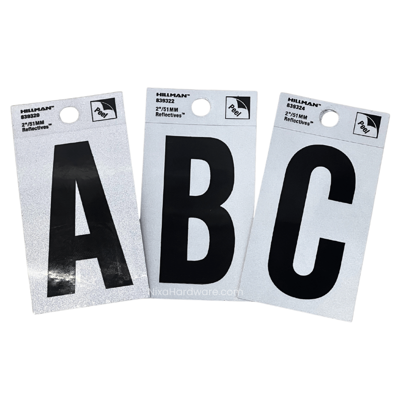 Hillman 2" Reflective Letters Self Adhesive