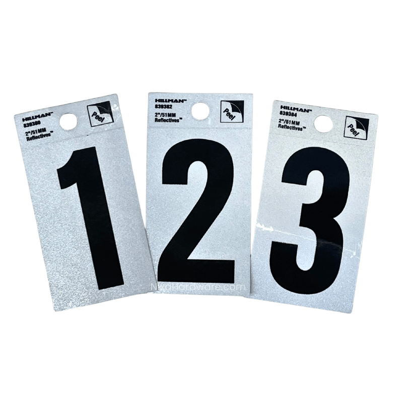 Hillman 2" Reflective Numbers Self Adhesive
