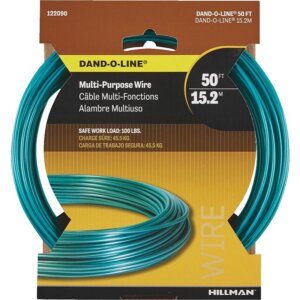 Hillman Dand-O-Line Multi-Purpose Green Vinyl Coated Clothesline Wire 50’