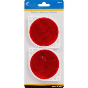 Hillman Round Red Reflectors 3” 2 pk