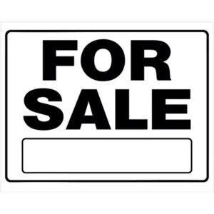 Hillman White “For Sale” Signs 20”x24” 6 pk